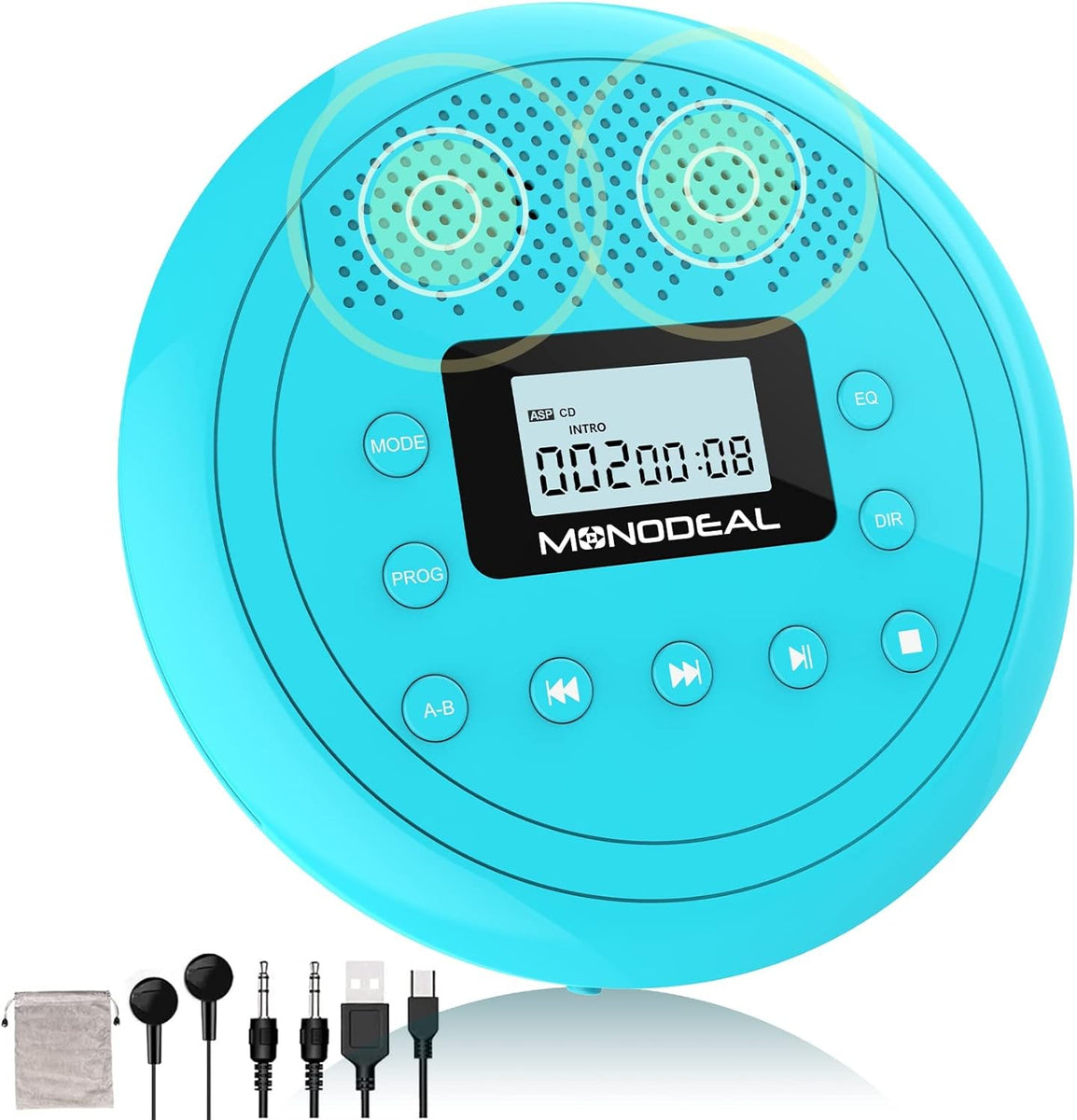 Personal Cd Player With Built In Speakers CD Player Portable | Speaker Built-in Rechargeable CD Player by Monode
